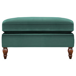 Duresta Vaughan Footstool, Umber Leg Canterbury Linen Teal Green